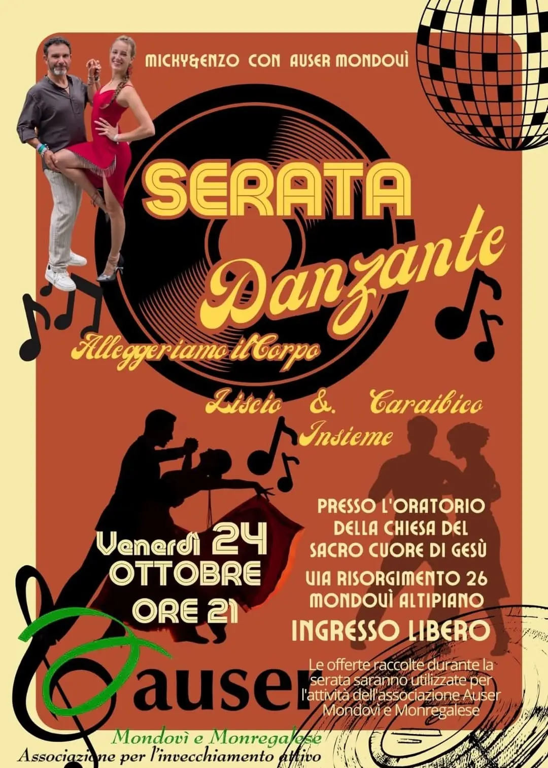 Locandina serata danzante Mondovì