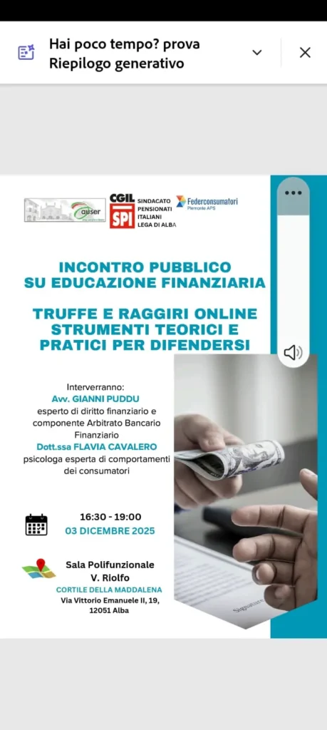 Locandina eduzacione finanaziaria